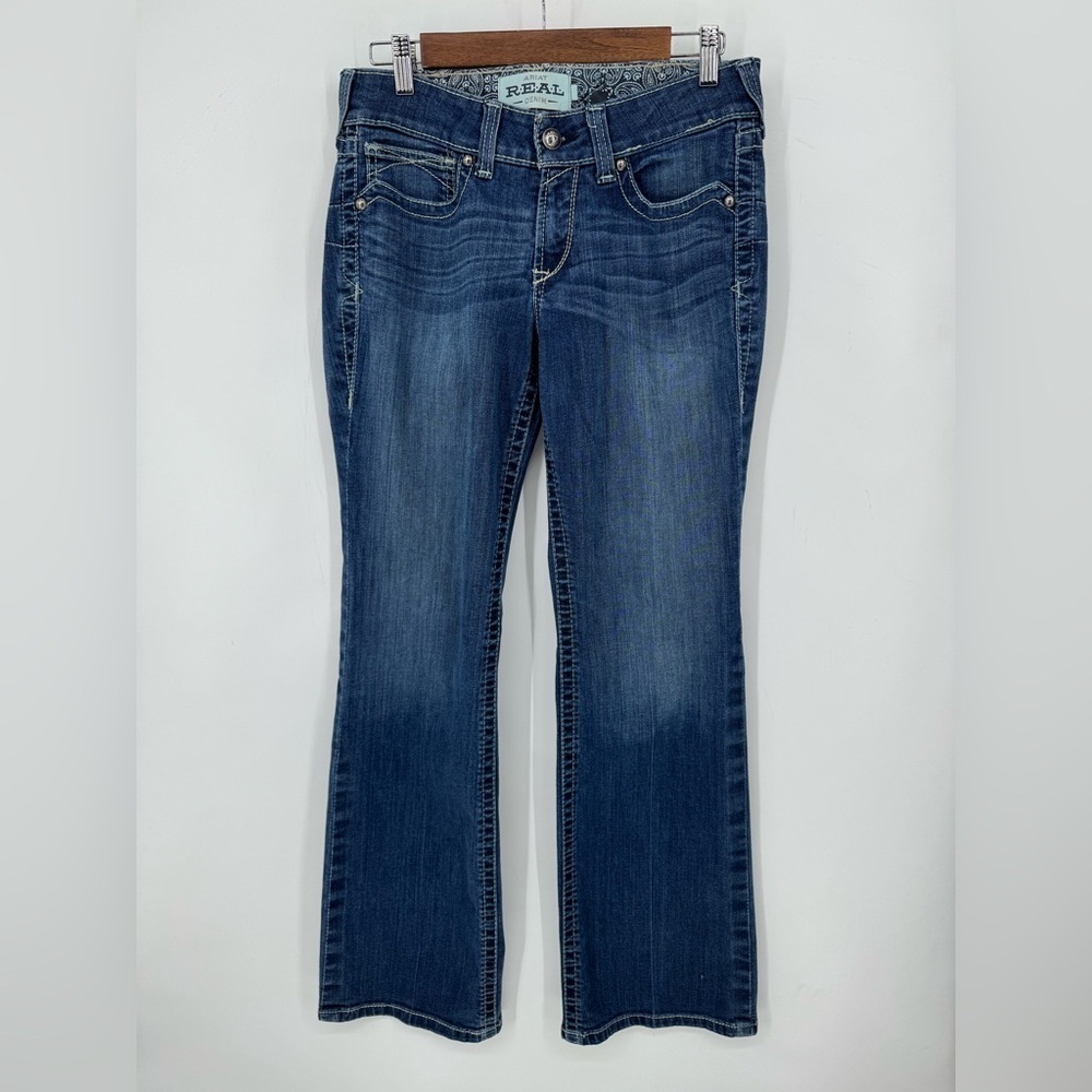 Ariat REAL Denim Women's Bootcut Western Rodeocore Ranch Blue Jeans Size 29R
